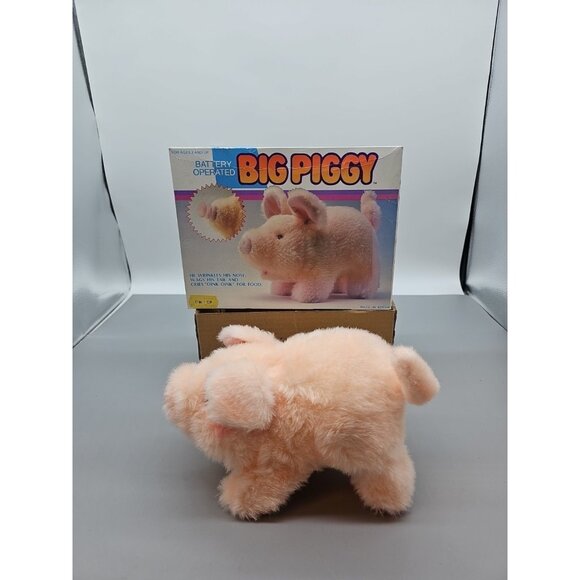 VINTAGE 1986 IWAYA BATTERY OPERATED PUDGEY THE PIGLET MOVING TOY IN ORIGINAL BOX